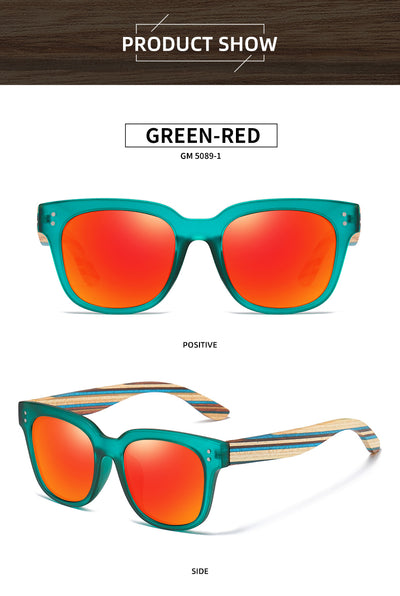 Lunettes de soleil en bois homme Green - COLLECTION RAINBOW