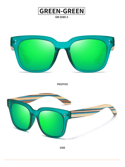 Lunettes de soleil en bois homme Green - COLLECTION RAINBOW