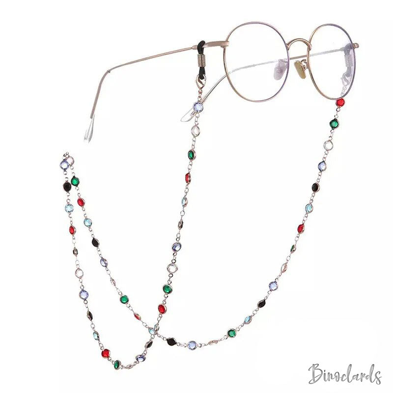 Chaine lunettes en cristal colorée pour lunettes | binoclards