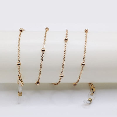 Chaines de lunettes avec perles dorées | Binoclards