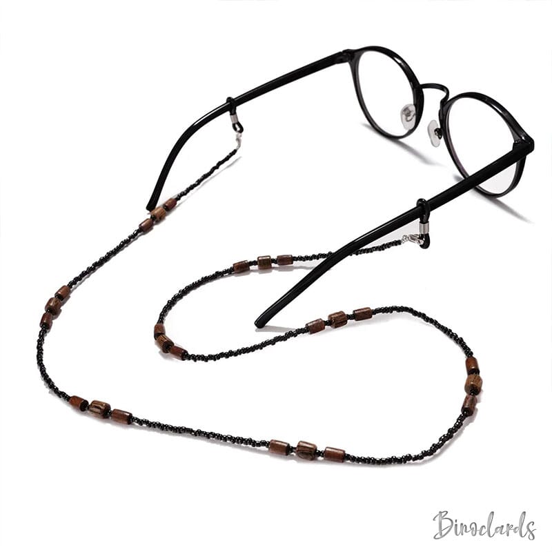 Chaîne de lunettes perles en bois | Binoclards