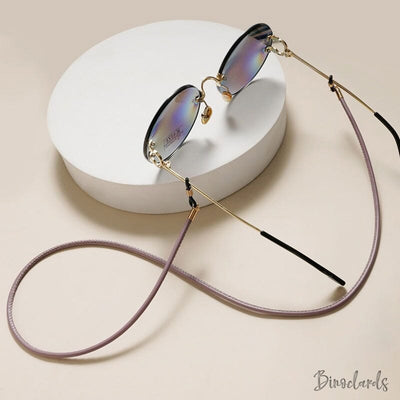 Cordon pour lunettes cuir violet pâle | Binoclards