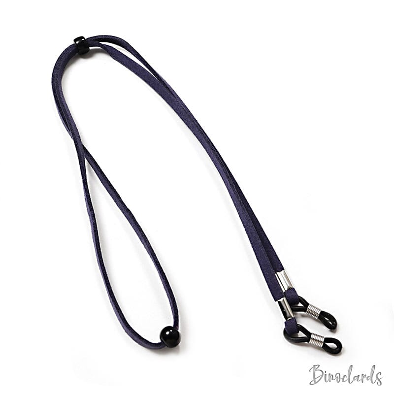 Cordon lunettes ajustable en cuir Bleu Marine | Binoclards