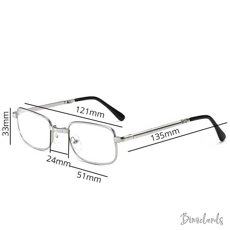 Mesures des lunettes de lecture pliables | Binoclards