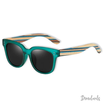 Lunettes de soleil en bois homme Green Noir | Binoclards