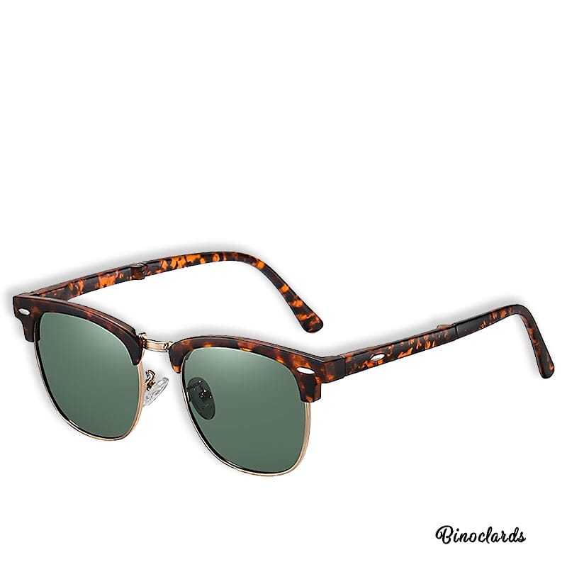 Lunettes de soleil pliables fashion leopard vert | Binoclards