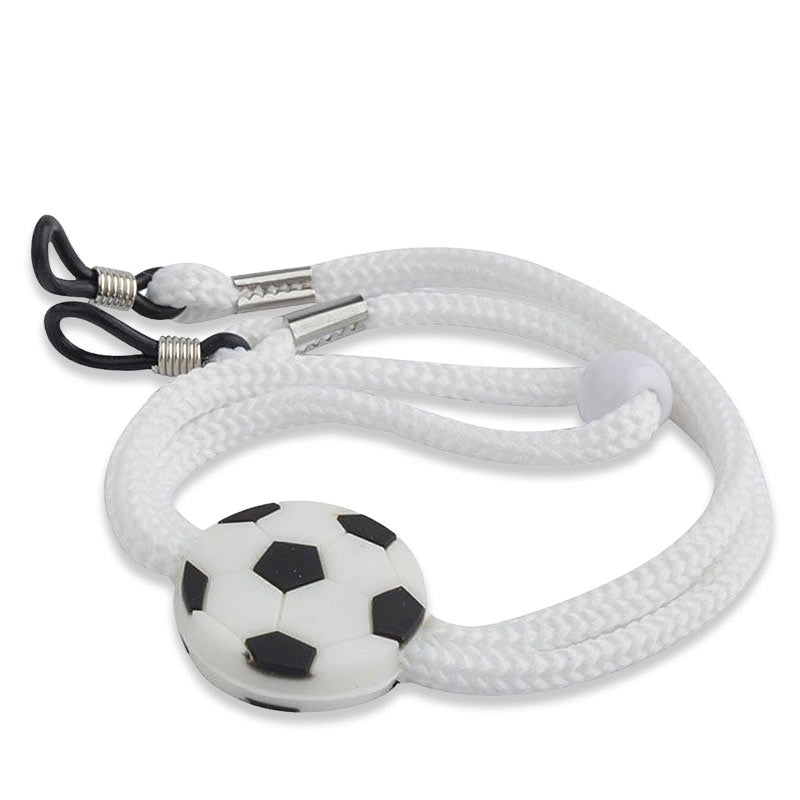cordon lunette enfant blanc réglable motif football