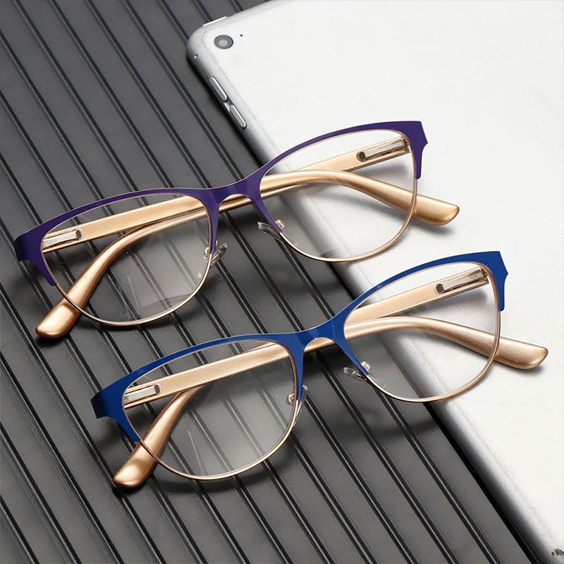lunettes de lecture rétro tendance bleu et violet