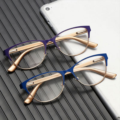 lunettes de lecture rétro tendance bleu et violet
